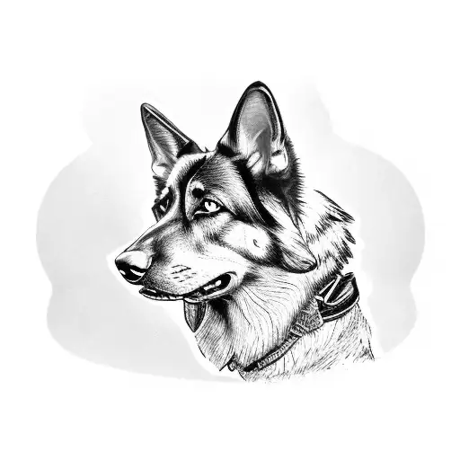 German Shepard Smoking Cigar Looking Badass