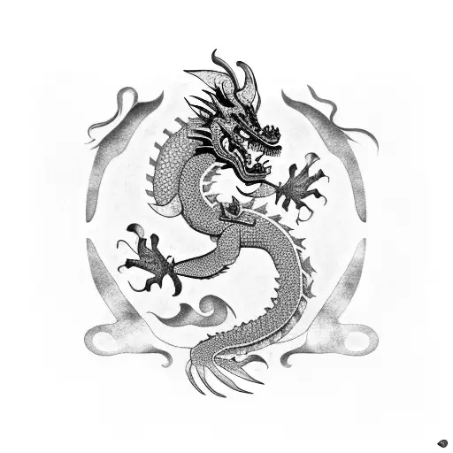 Mayan Dragon With Leaves