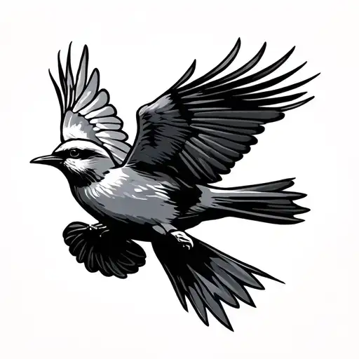 Bird In Flight Representing Freedom