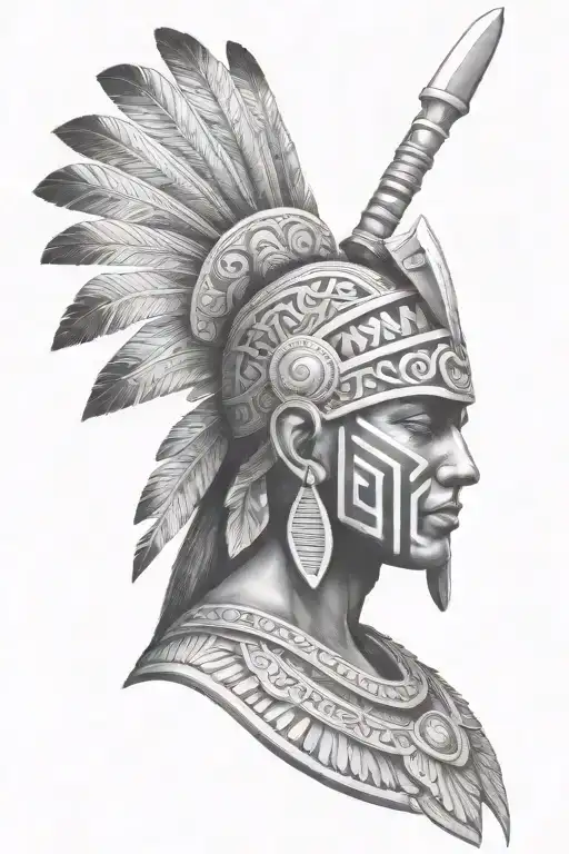 Aztec Warrior Holding