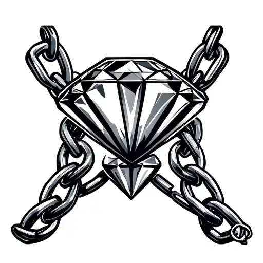 Diamonds Money And Chains Necklace Shaped Like