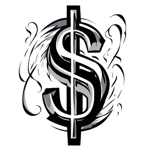 Money Sign With Design Incorporating Elements