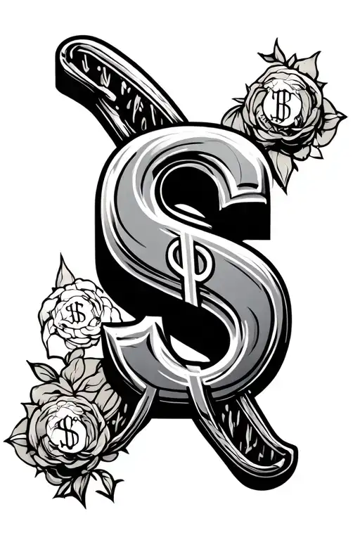 Money Sign With Design Incorporating Elements