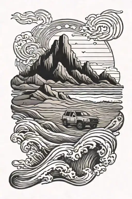 Offroad Desert Ocean Waves Travel