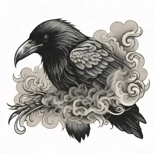 Crow In Smoke Rising