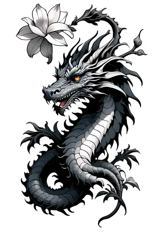 Dragon And Narcissus Flower