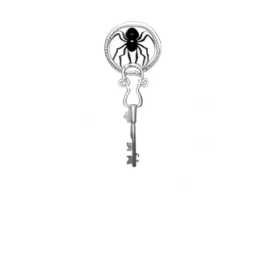 A Key With A Spider Replacing The Key Hole