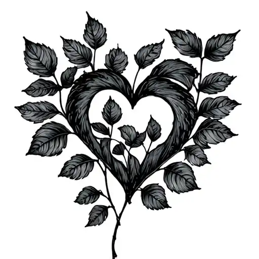 Tiny Plant With Heart Leaves Forming The Shape