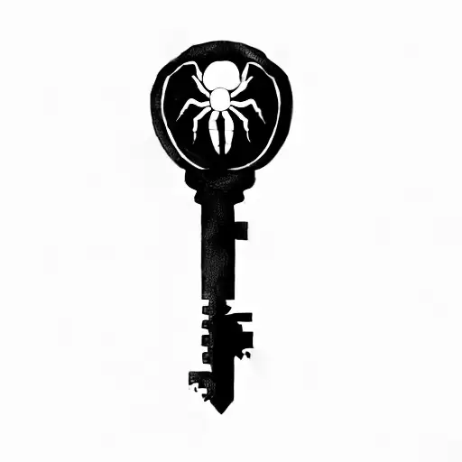 A Key With A Spider Replacing The Key Hole