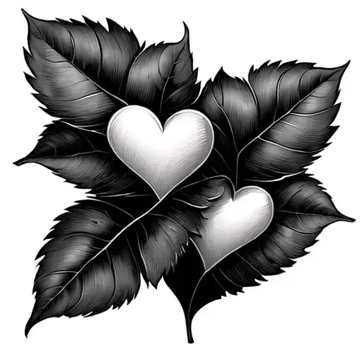 Four Leaf Intertwined Hearts One Heart