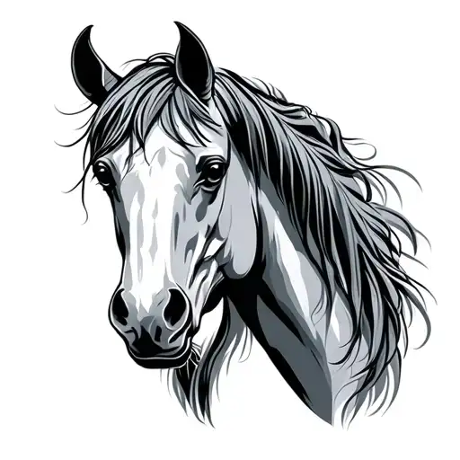 Ingnorant Syle Horse With Real Face