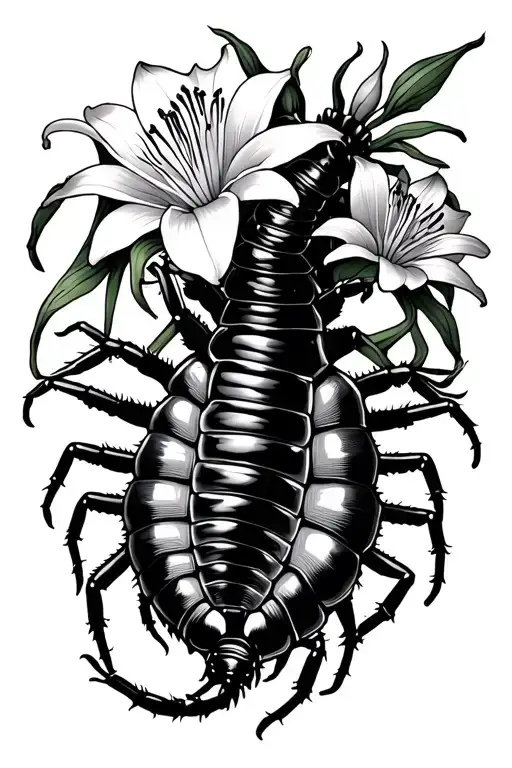 Centipede And Spider Lily Flower