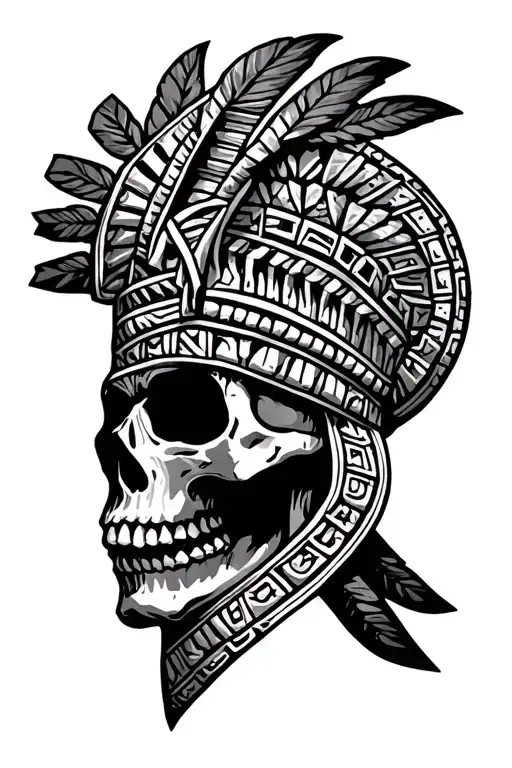 Aztec Holy Death Simple Outline