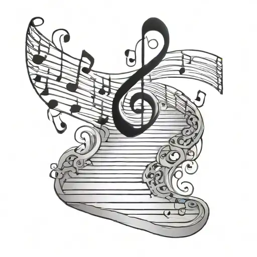 Music Notes Walking Down The Steps