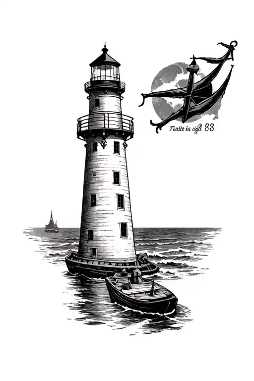 Vintage Nautical Tattoo Light House Nevk