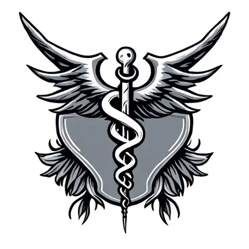 Medical Emblem And Fishing Hook
