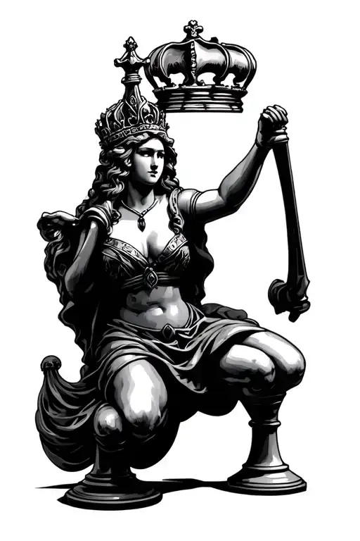 Queen Chess Piece Ready To Fight Alone