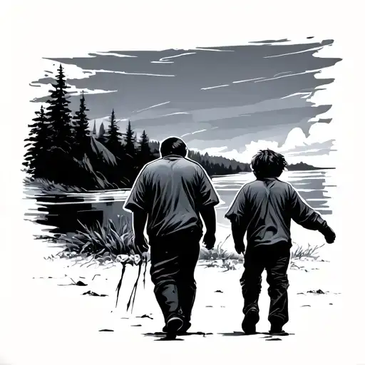 Father And Son Walking