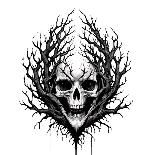 Shoulder Poison Tree Tattoo With Cybersigilism