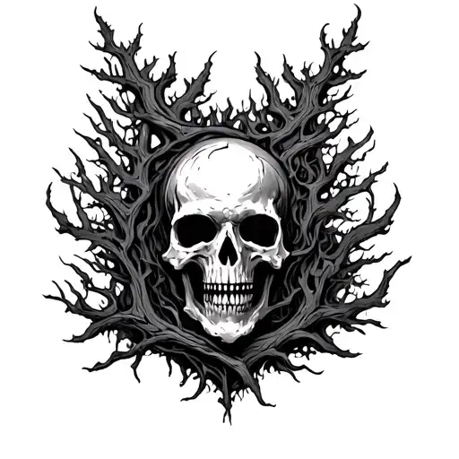 Shoulder Poison Tree Tattoo With Cybersigilism