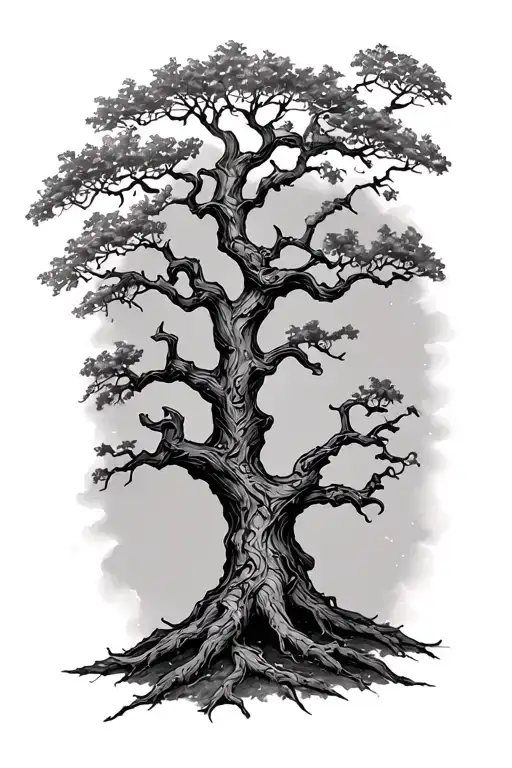 Small Medieval Style Oak Tree