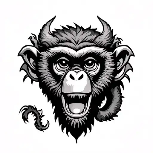 Monkey Body With Dragon Head Oldschool