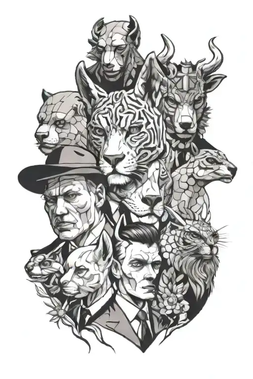 Men In Suit With Animal Heads