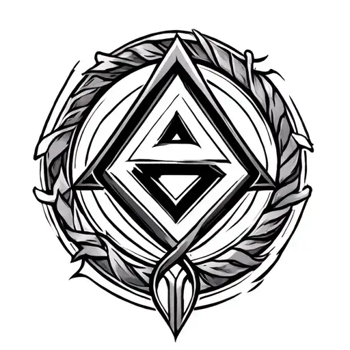Valknut Symbol With Rune Symbolizing Strength