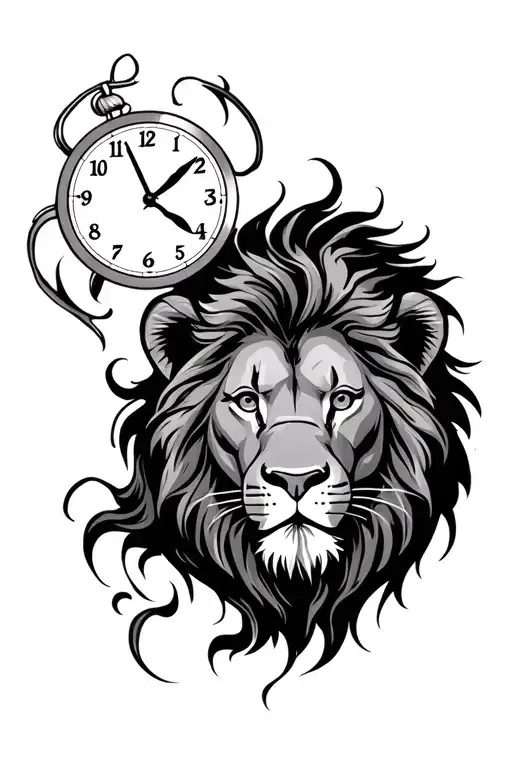 Clock With Lion
