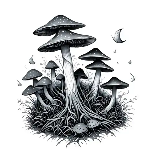 Psychedelic Mushroom Forest