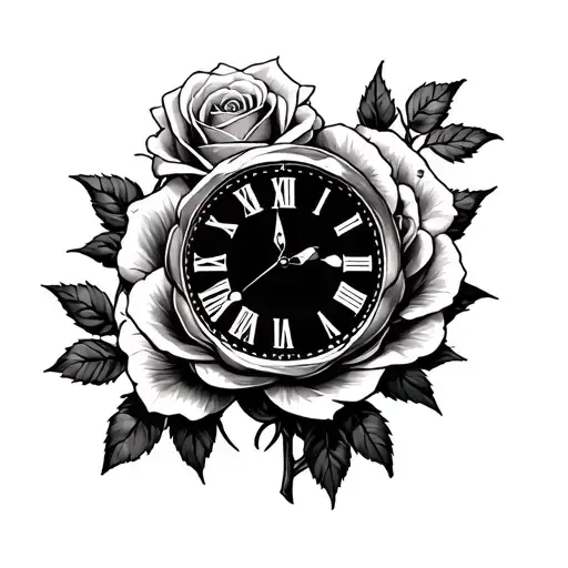 Roses And A Clock