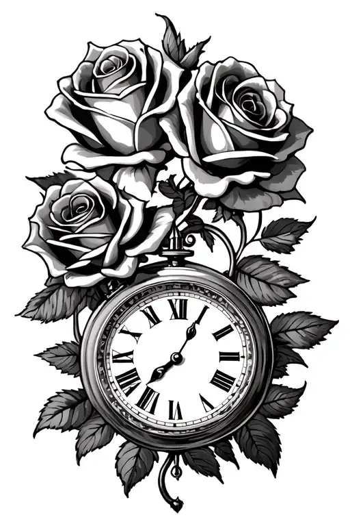 Roses And A Clock