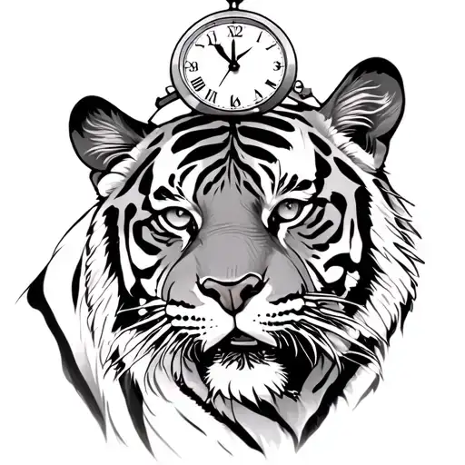 Tiger With A Clock