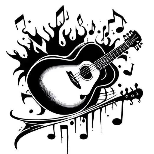 Music Related Tattoo Design