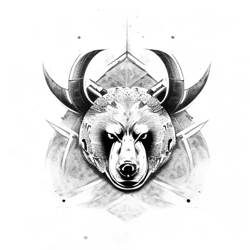 Viking Bear That Is A Protector With Fierce Eyes