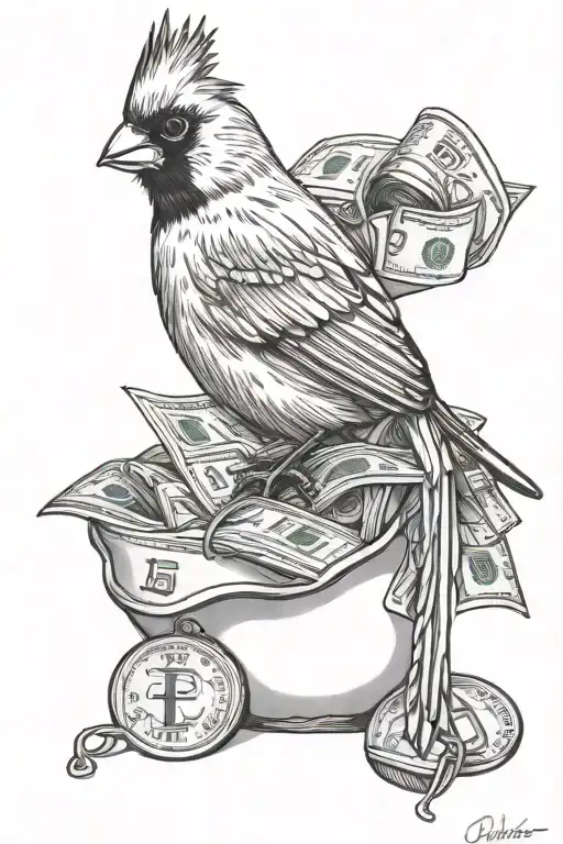Cardinal And Money Bag