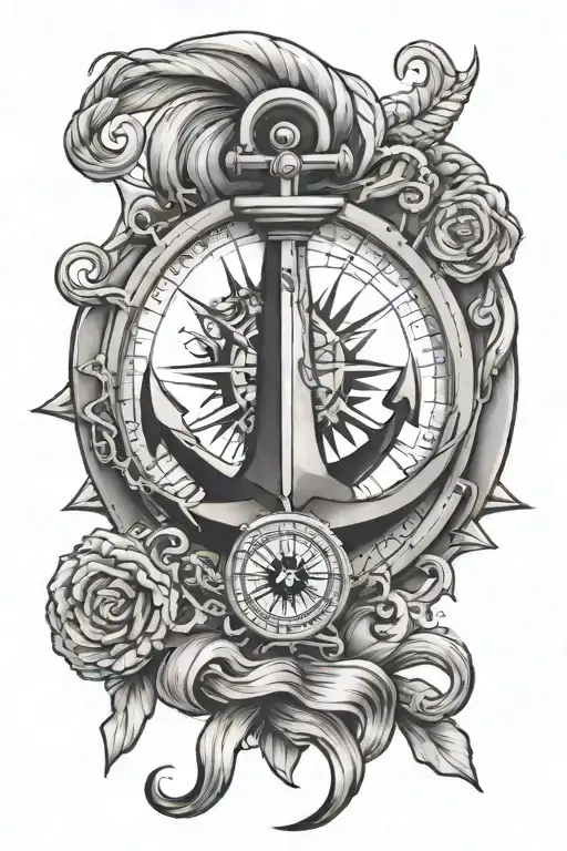 Anchor With Compass