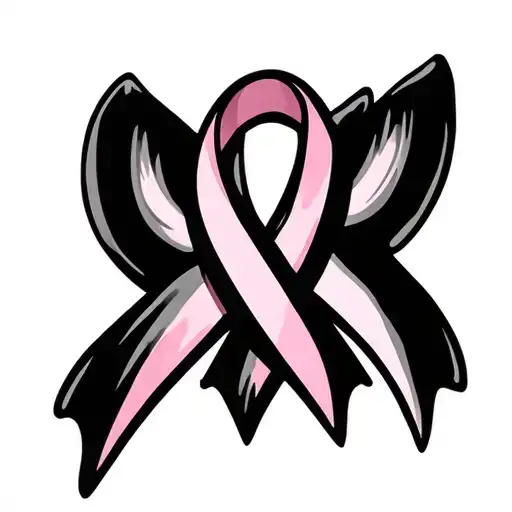Cursive Mom And Breast Cancer Awareness Ribbon