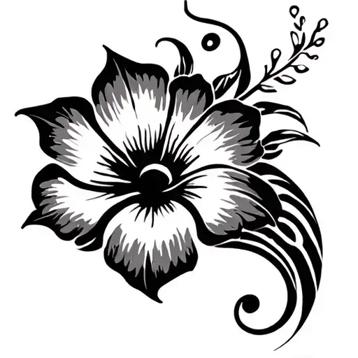 Xochitl Flower And Hawaiian Koru Pattern Integrated