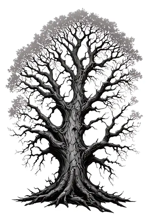 Tree With Broken & Mended Branches