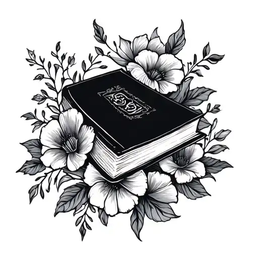 Book Surrounded By Bold Floral