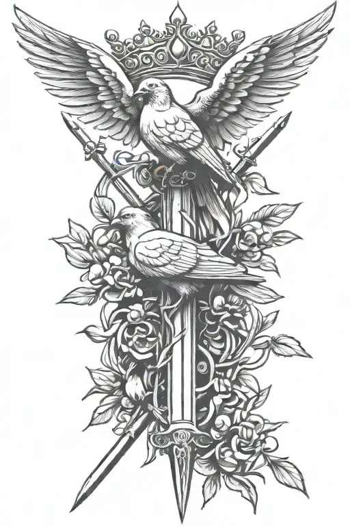 Olive Branch's Doves Crown Of Thorns Sword