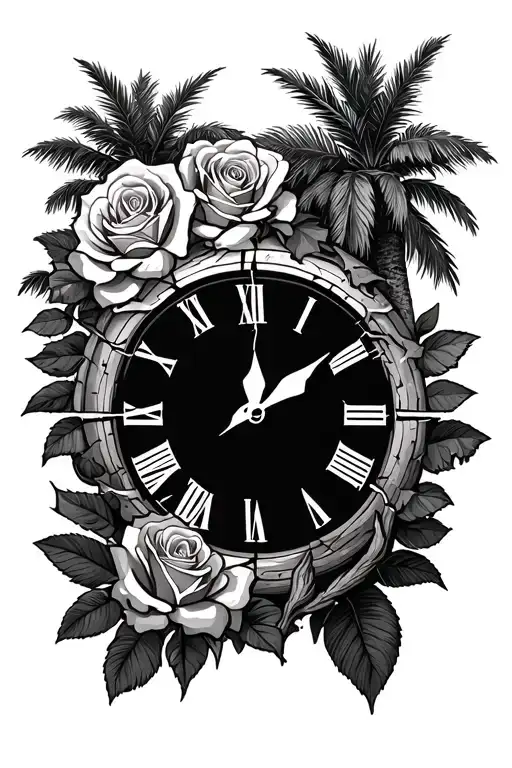 Roses 60 Days Sober Broken Clock Palm Trees