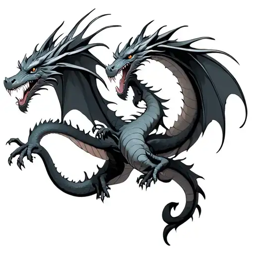 Dragon Flying Together