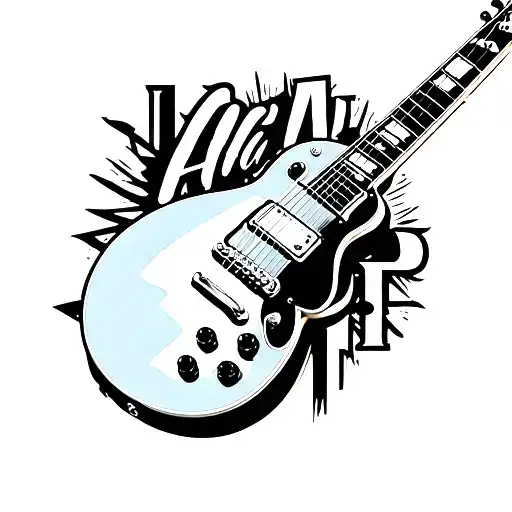 Les Paul Guitar With A Floor Key And Letters A And B