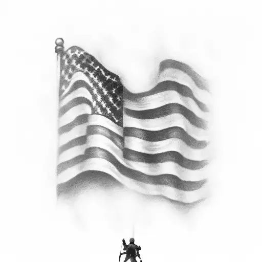 American Flag With We The People With An Eagle