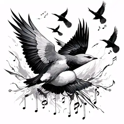 Fuori Dal Mondo With Flock Of Birds Flying Away With Music