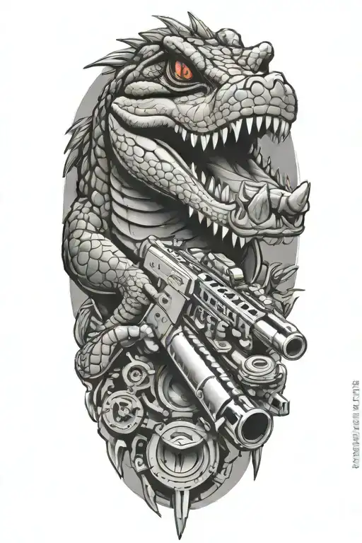Alligator With A Machine Gun