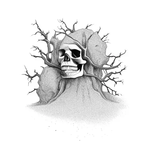 Tree Growing Out Of The Top Of Skull