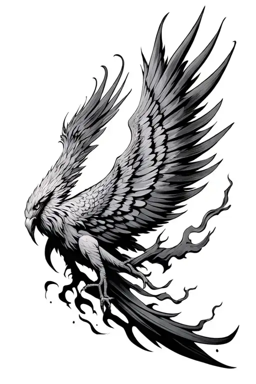 Phoenix Rising From Ashes Symbolizing Overcoming
